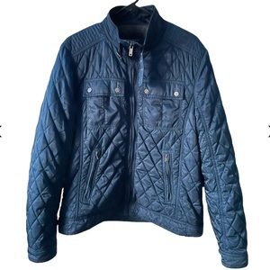 GUESS QUILTED NAVY BLUE JACKET SIZE S